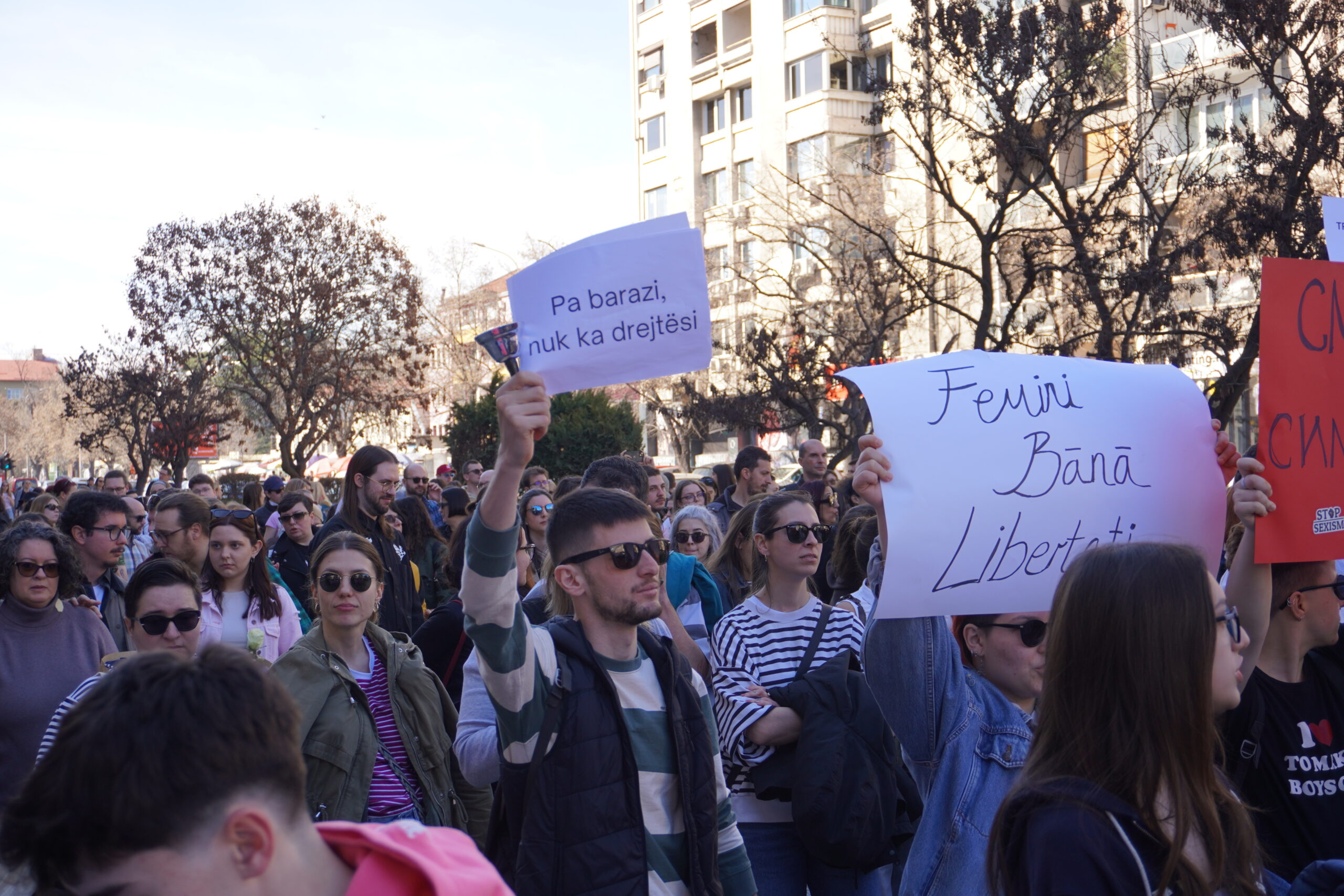 Protestë për 8 Marsin në Shkup. Foto: Mollëkuqja