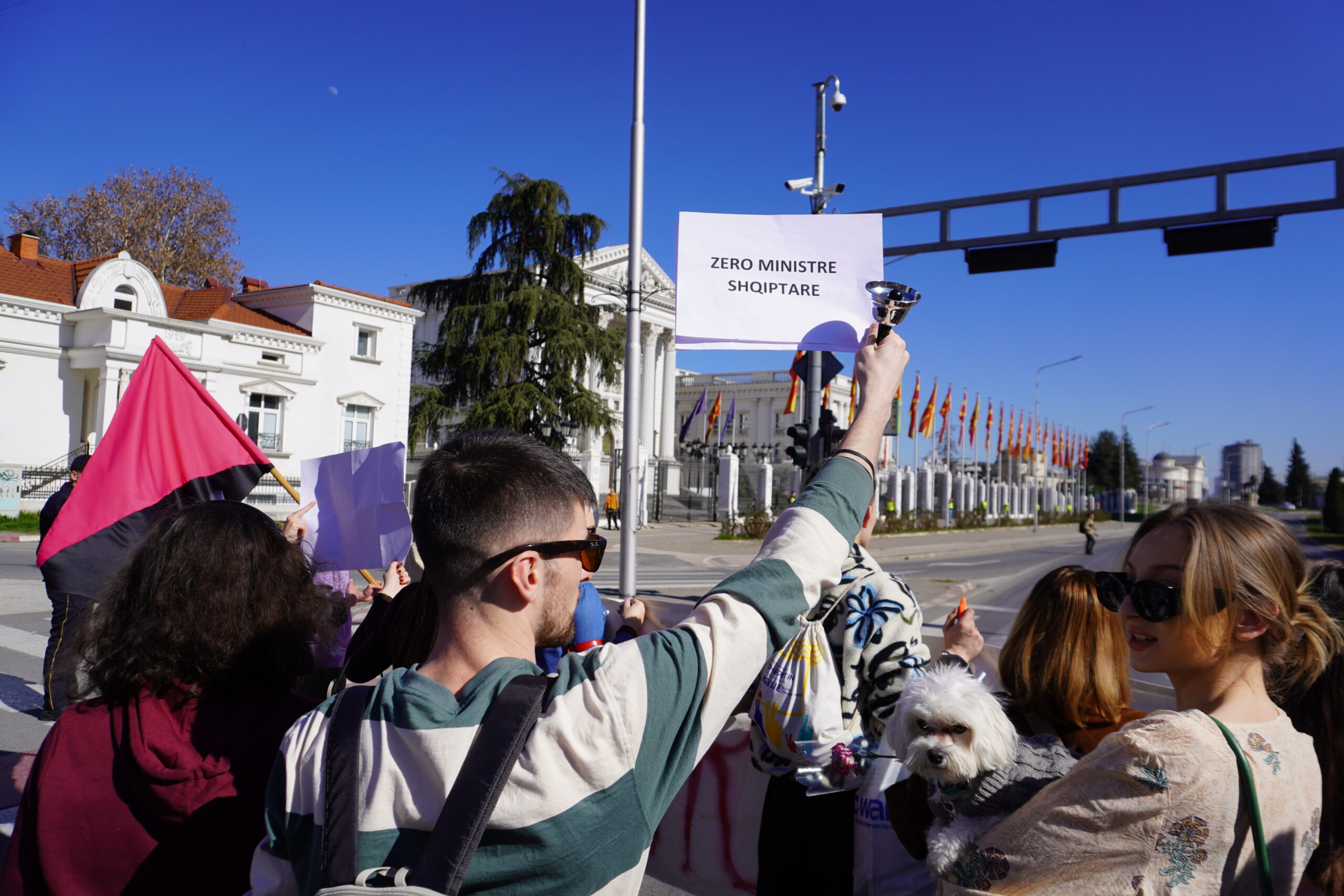 Protestë për 8 Marsin në Shkup. Foto: Mollëkuqja