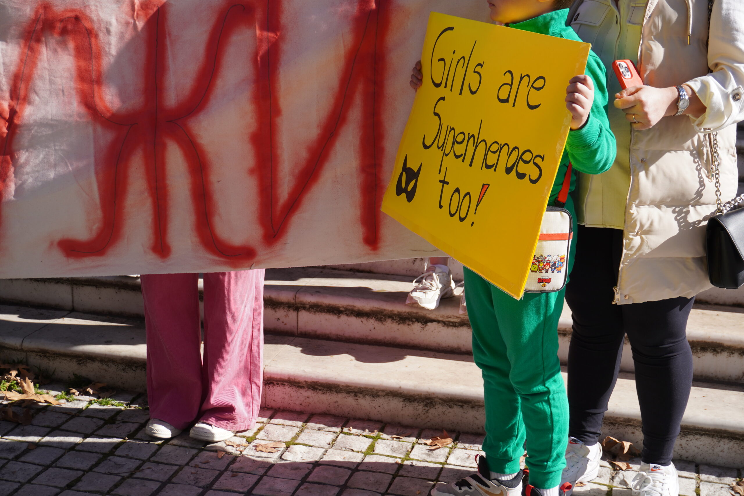 Protestë për 8 Marsin në Shkup. Foto: Mollëkuqja